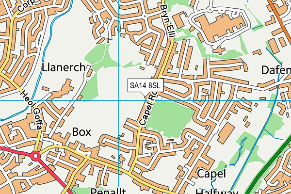 SA14 8SL map - OS VectorMap District (Ordnance Survey)