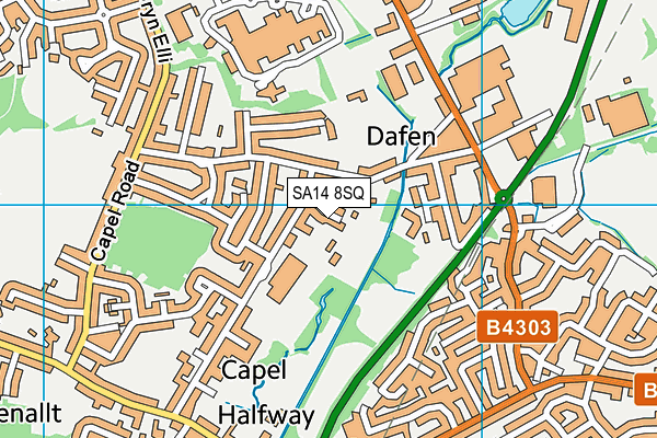 SA14 8SQ map - OS VectorMap District (Ordnance Survey)