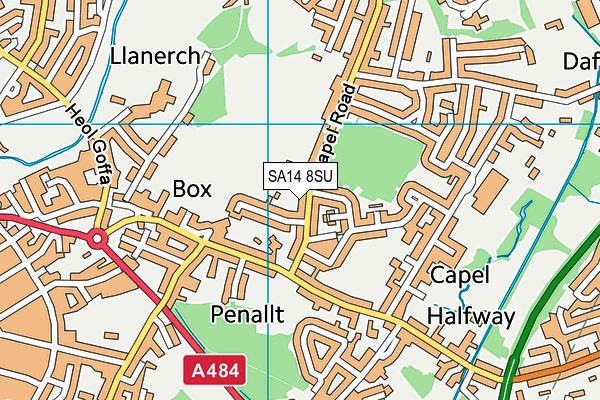SA14 8SU map - OS VectorMap District (Ordnance Survey)