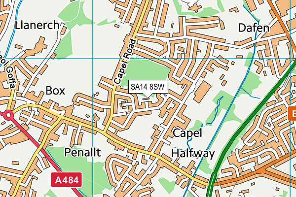 SA14 8SW map - OS VectorMap District (Ordnance Survey)