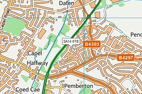 SA14 8TB map - OS VectorMap District (Ordnance Survey)
