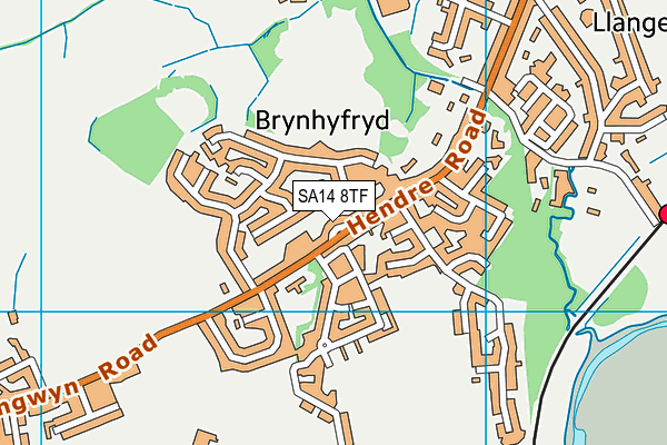 SA14 8TF map - OS VectorMap District (Ordnance Survey)