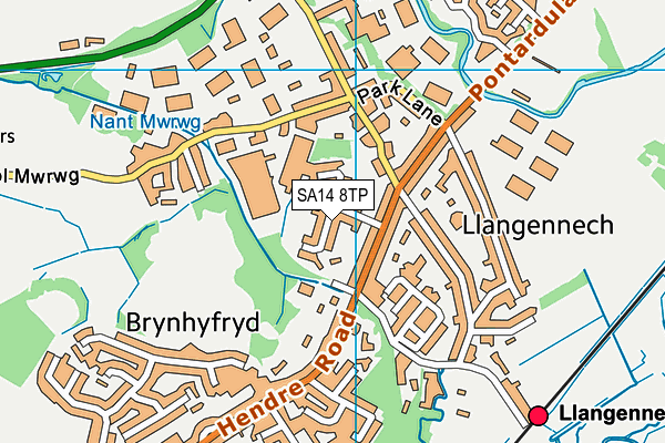 SA14 8TP map - OS VectorMap District (Ordnance Survey)