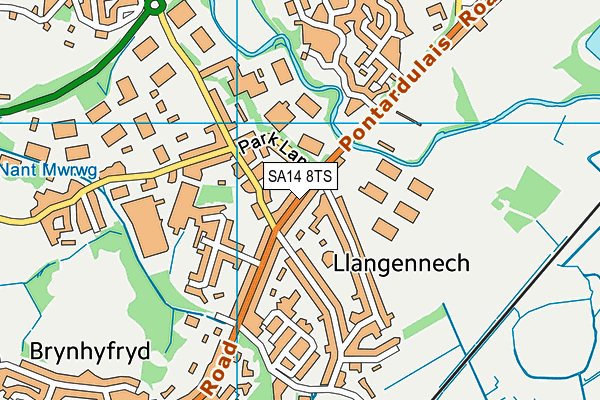 SA14 8TS map - OS VectorMap District (Ordnance Survey)