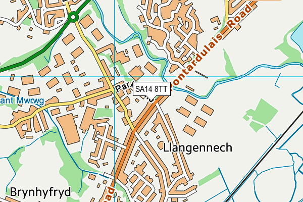 SA14 8TT map - OS VectorMap District (Ordnance Survey)
