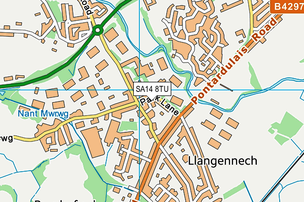 SA14 8TU map - OS VectorMap District (Ordnance Survey)