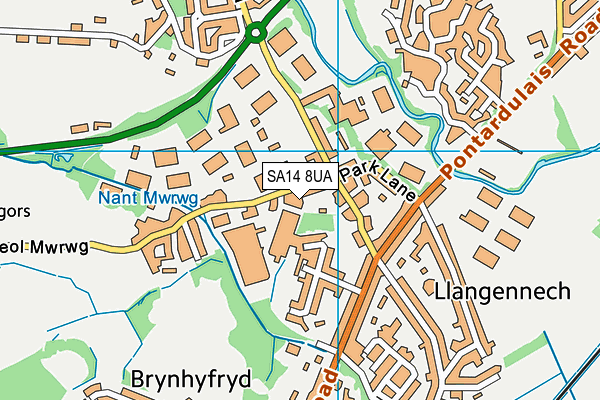 SA14 8UA map - OS VectorMap District (Ordnance Survey)