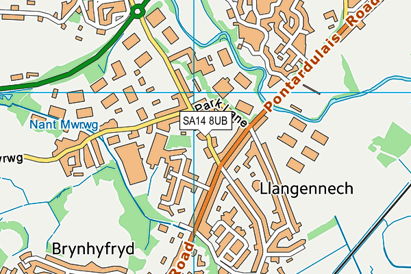 SA14 8UB map - OS VectorMap District (Ordnance Survey)