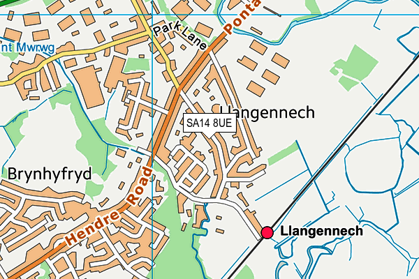 SA14 8UE map - OS VectorMap District (Ordnance Survey)