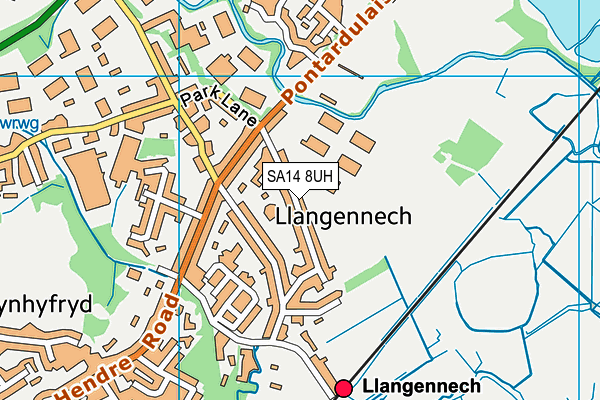 SA14 8UH map - OS VectorMap District (Ordnance Survey)