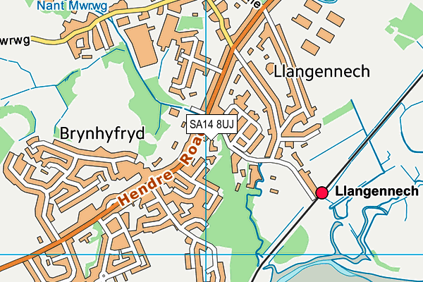 SA14 8UJ map - OS VectorMap District (Ordnance Survey)