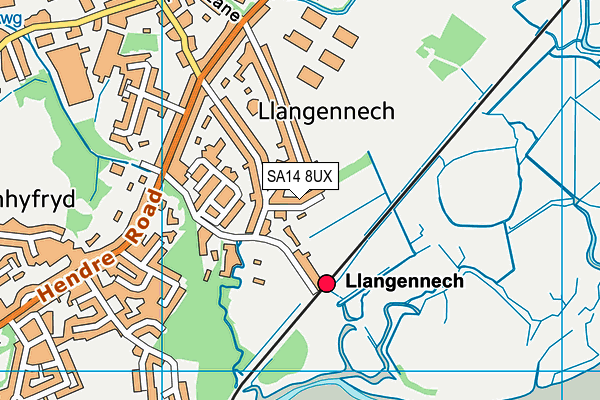 SA14 8UX map - OS VectorMap District (Ordnance Survey)