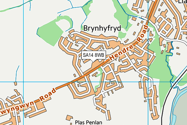 SA14 8WB map - OS VectorMap District (Ordnance Survey)