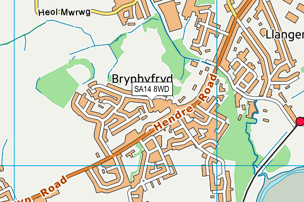 SA14 8WD map - OS VectorMap District (Ordnance Survey)