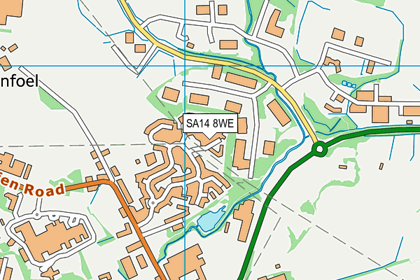 SA14 8WE map - OS VectorMap District (Ordnance Survey)