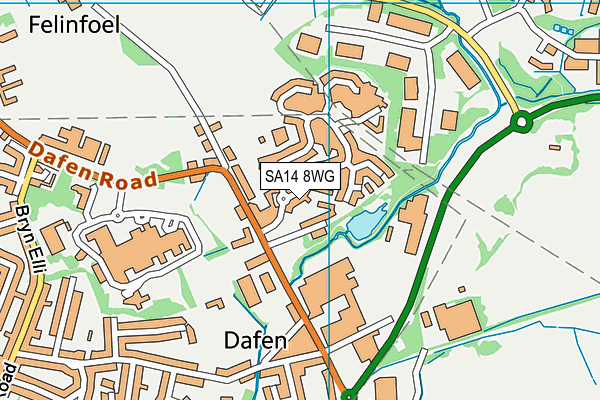 SA14 8WG map - OS VectorMap District (Ordnance Survey)