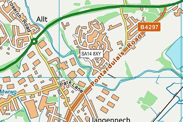 SA14 8XY map - OS VectorMap District (Ordnance Survey)