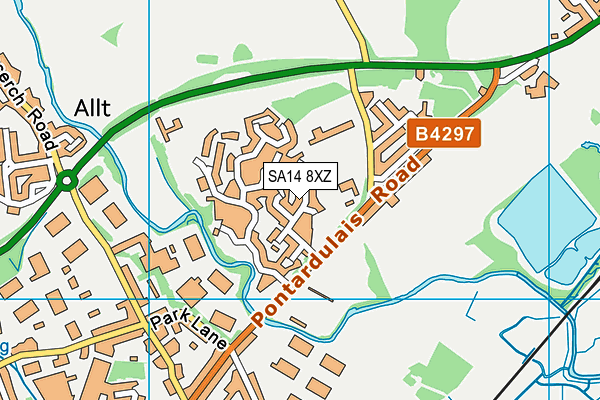 SA14 8XZ map - OS VectorMap District (Ordnance Survey)