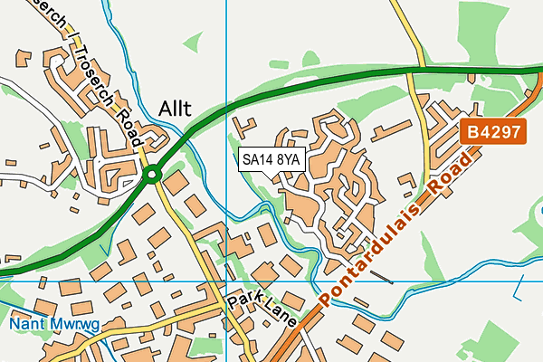 SA14 8YA map - OS VectorMap District (Ordnance Survey)