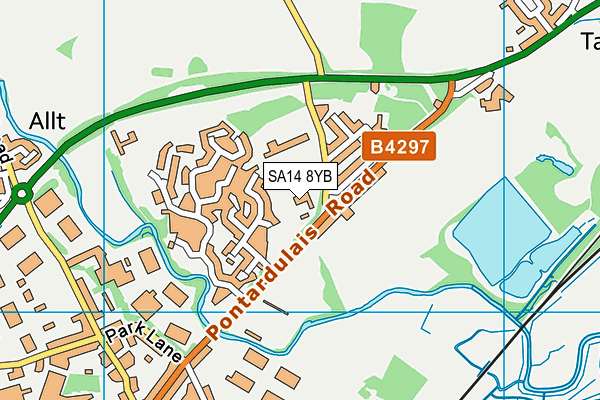 SA14 8YB map - OS VectorMap District (Ordnance Survey)
