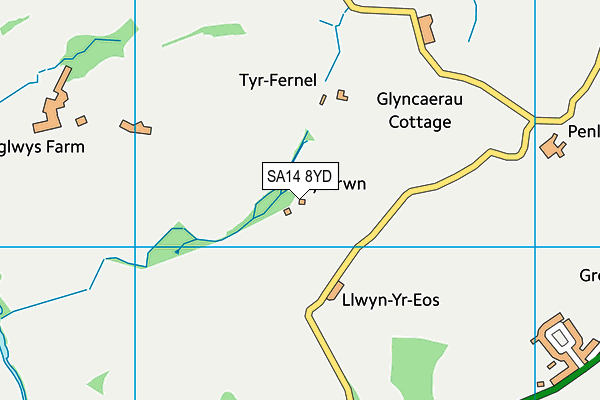 SA14 8YD map - OS VectorMap District (Ordnance Survey)