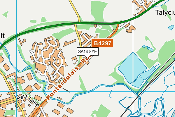 SA14 8YE map - OS VectorMap District (Ordnance Survey)