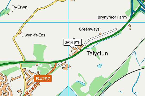 SA14 8YH map - OS VectorMap District (Ordnance Survey)