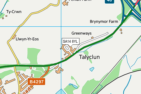 SA14 8YL map - OS VectorMap District (Ordnance Survey)