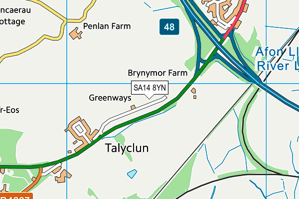 SA14 8YN map - OS VectorMap District (Ordnance Survey)