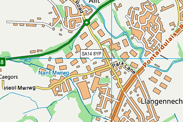 SA14 8YP map - OS VectorMap District (Ordnance Survey)