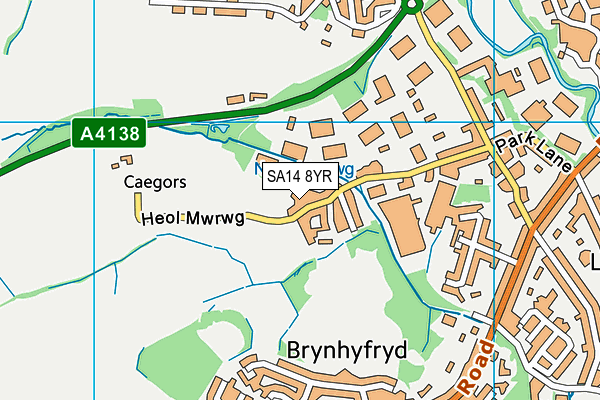 SA14 8YR map - OS VectorMap District (Ordnance Survey)