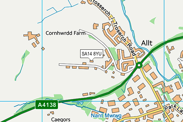 SA14 8YU map - OS VectorMap District (Ordnance Survey)