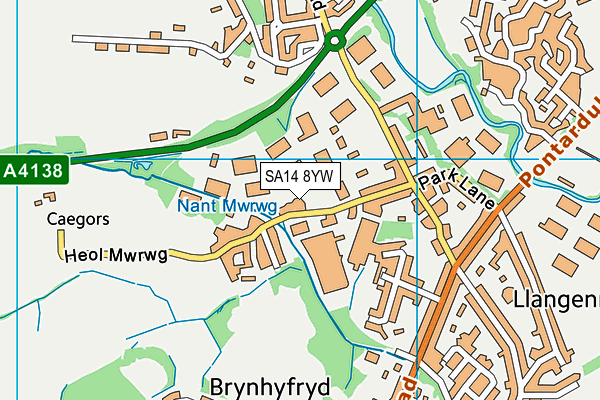 SA14 8YW map - OS VectorMap District (Ordnance Survey)