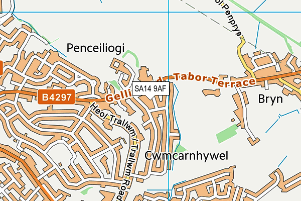 SA14 9AF map - OS VectorMap District (Ordnance Survey)