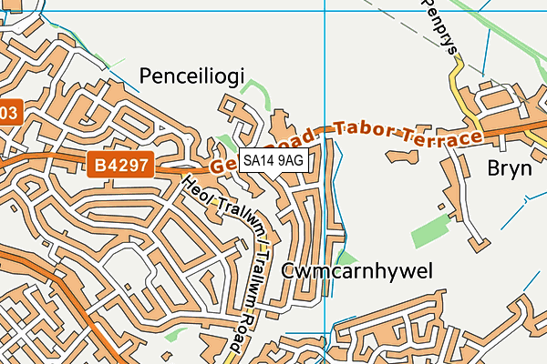 SA14 9AG map - OS VectorMap District (Ordnance Survey)