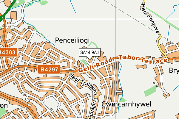 SA14 9AJ map - OS VectorMap District (Ordnance Survey)