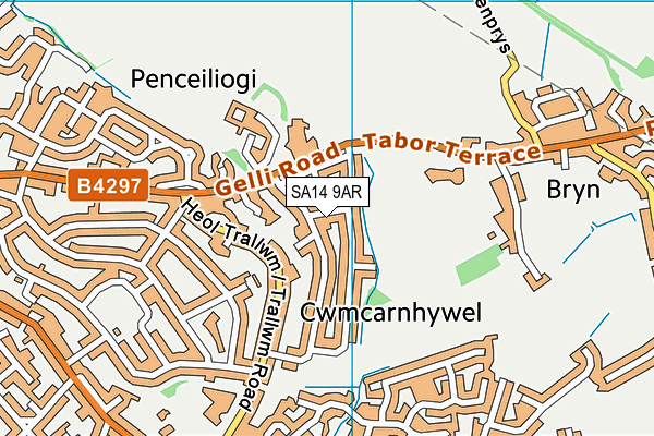 SA14 9AR map - OS VectorMap District (Ordnance Survey)