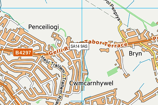 SA14 9AS map - OS VectorMap District (Ordnance Survey)