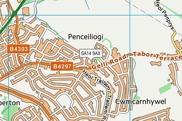 SA14 9AX map - OS VectorMap District (Ordnance Survey)