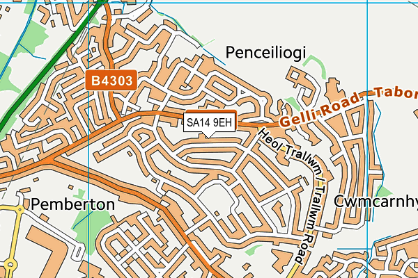 SA14 9EH map - OS VectorMap District (Ordnance Survey)