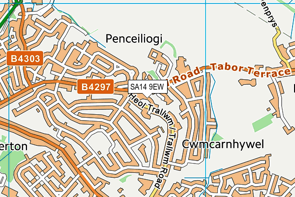 SA14 9EW map - OS VectorMap District (Ordnance Survey)