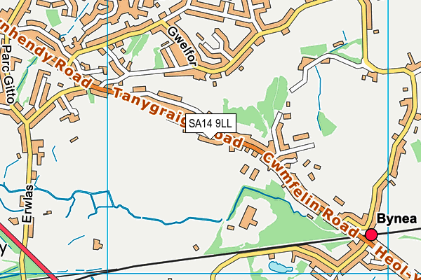 SA14 9LL map - OS VectorMap District (Ordnance Survey)