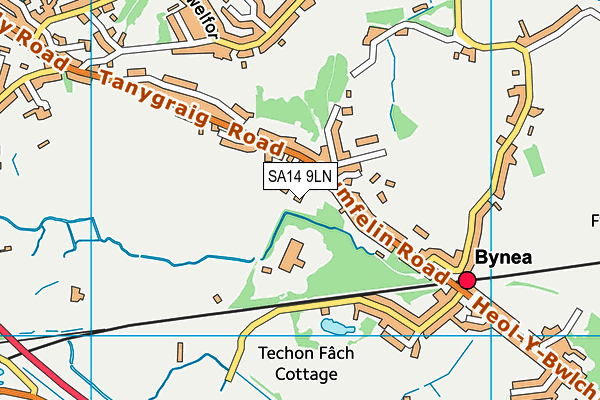 SA14 9LN map - OS VectorMap District (Ordnance Survey)