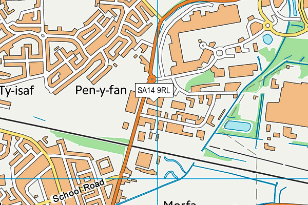 SA14 9RL map - OS VectorMap District (Ordnance Survey)