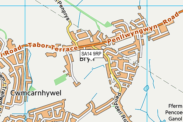 SA14 9RP map - OS VectorMap District (Ordnance Survey)