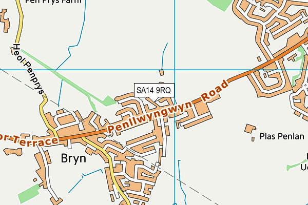 SA14 9RQ map - OS VectorMap District (Ordnance Survey)