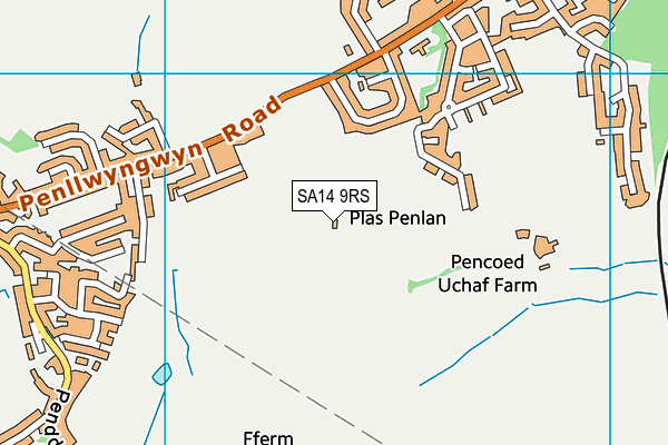 SA14 9RS map - OS VectorMap District (Ordnance Survey)