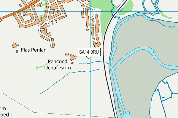 SA14 9RU map - OS VectorMap District (Ordnance Survey)