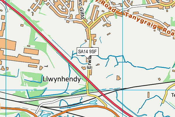 SA14 9SF map - OS VectorMap District (Ordnance Survey)