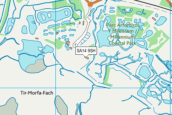 SA14 9SH map - OS VectorMap District (Ordnance Survey)